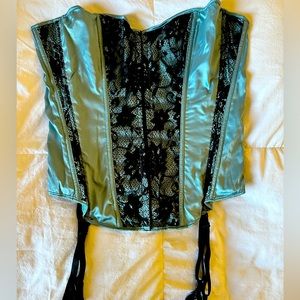 Size 38 teal with black corset top